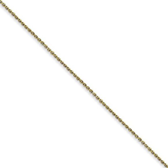 0.8mm 10k Yellow Gold Solid Diamond Cut Cable Chain Necklace, 16 Inch - Picture 1 of 8